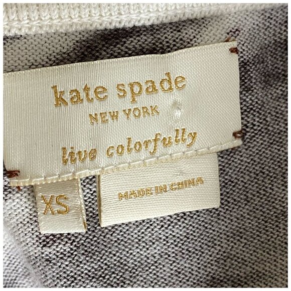 Kate Spade New York Zebra Print Beaded Cardigan Sweater Womens Sz XS - Picture 3 of 8